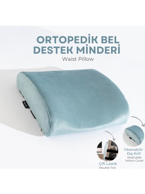 Viscotex Visco Ortopedik Bel Destek Yastığı, Ofis, Araba, Sandalye, Koltuk, Sırt Yastığı Minderi, 38X33X12 cm