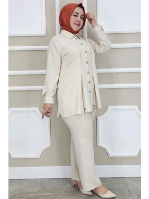 Kadın Dantel Şerit Detaylı Tesettür Takım