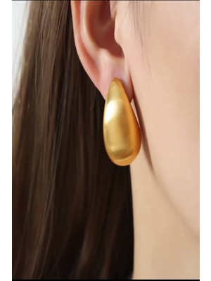 Kadın Küpe Özel Seri Mat Renk Kaplama Damla Kararmaz Küpe