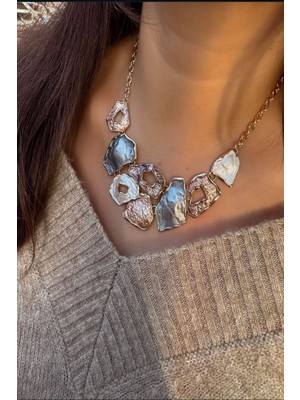 Kadın Kolye Ithal Seri Retro Geometrik Şekil Kararmaz Kolye