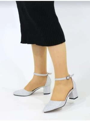 Kadın Ayakkabı Simli  Kısa Topuklu Ayakkabı Günlük 5 cm