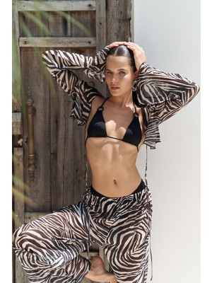 Donovarah Siyah Crop Pantolon Takım