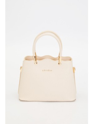 Krem Dalga Kenar El Çantası