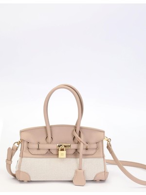 Kahve Oval Kilit Detay El Çantası