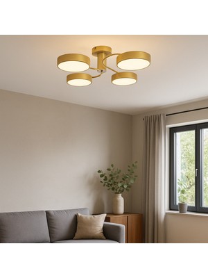 Vale 4lü LED Avize Modern Tasarım Enerji Tasarruflu 3 Renk Işık Oturma Odası Mutfak Giyinme Odası