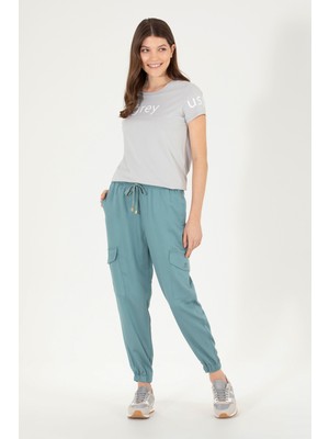 U.S. Polo Assn. Kadın Koyu Mint Pantolon (Kanvas-Chino) 50263193-VR152