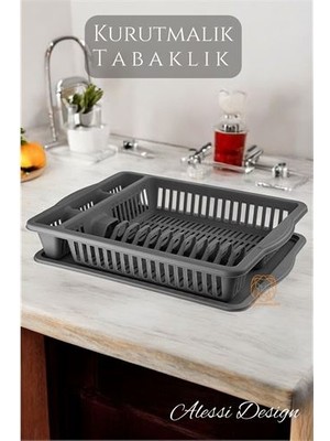 Bulaşık Durulama Sepeti Tabaklık Bulaşık Kurutmalık Gri Alessi