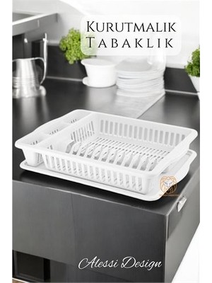 Bulaşık Durulama Sepeti Tabaklık Bulaşık Kurutmalık Beyaz Alessi