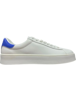 Lufian Anton Erkek Hakiki Deri Sneaker Beyaz Mavi 111230254