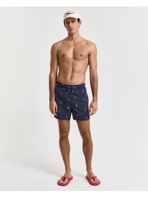 Gant Erkek Lacivert Regular Fit Desenli Mayo Şort 922516008.433