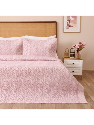 Store Elenora Çift Kişilik 3 Parça Yatak Örtüsü Seti - Pembe