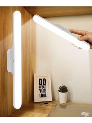 LED Işık USB Şarjlı Mıknatıslı LED Aplik Heroled Martı Ayna Üstü Dolap Altı Dimlenebilir Makyaj Aynası Mutfak Tezgah Aplik (Beyaz)