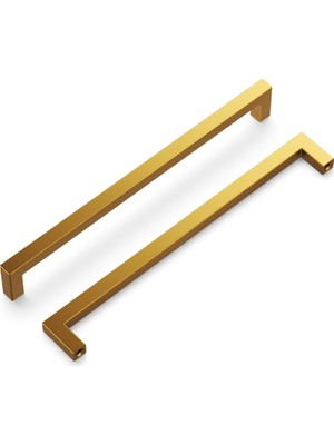 Hardware 1 Paket Katı Çekirdek Mutfak Dolabı Çeker, Lüks Dolap Kolları, Kapı ve Şifonyer Çekmeceleri Için Donanım, 8-13/16 Inç (224MM) Delik Merkezi, Fırçalanmış Altın Pirinç, Işıklık