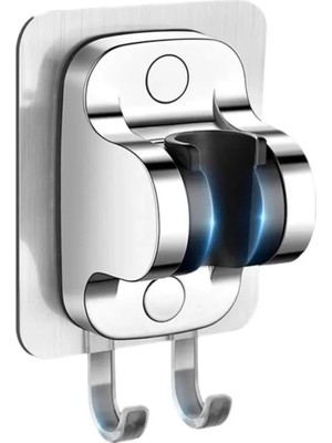 Yapışkanlı Duş Başlığı Tutucu, Ayarlanabilir El Duş Tutacağı Delme Yok Duvara Monte Su Geçirmez, Mafsal, Duş Askısı (Chrome)