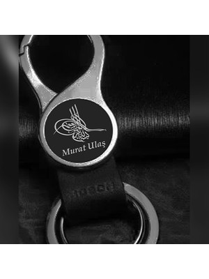 Kişiye Özel Isimli Metal Anahtarlık Kutulu Osmanlı Tuğrası Baskılı