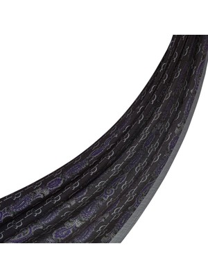 Ipekevi Monogram Desenli Tensel Şal  02891-GRI Mor