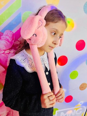 Yüksek Kalite Peluş Hareketli Oynar Kulaklı Tavşan Çocuk Kulaklık