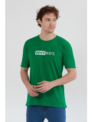 Why Not Yazı Baskılı Bisiklet Yaka Tişört