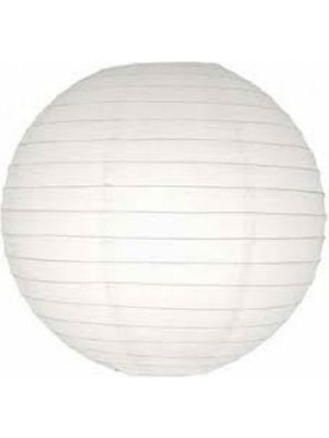 Dekoratif Çin Feneri - Kağıt Lamba - Beyaz - Dev Boy