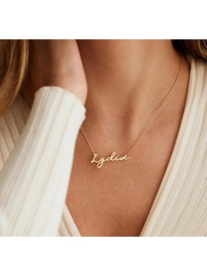 Isim Yazılı 14 Ayar Altın Kolye