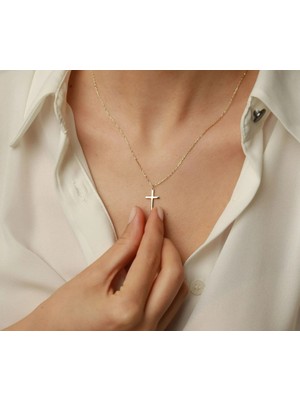 Haç 14 Ayar Altın Kolye