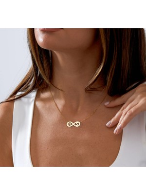 Sonsuzluk Harf Yazılı 14 Ayar Altın Kolye