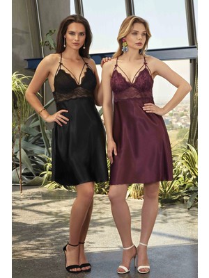 5428 Kısa Saten Gecelik