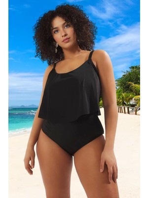 Konforlu Plus Size Mayo Tasarım Büyük Beden Yüksek Konfor Özgüvenli Stil