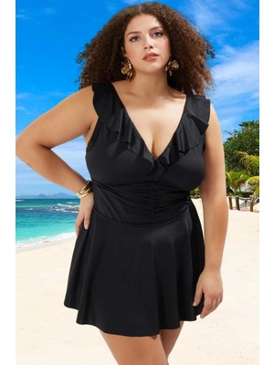 Konforlu Plus Size Mayo Tasarım Büyük Beden Yüksek Konfor Uv Korumalı Deniz Kıyafeti