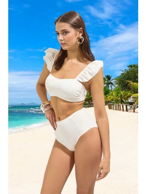 Tasarım Bikini Takımı Ergonomik Kesim Uv Korumalı Hızlı Kuruyan Şık Detaylı Su Sporları Için