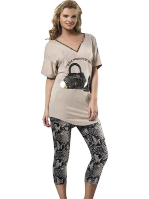 Hmd Kadın Baskılı Tayt Takım 60002