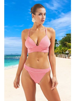 Simli Tasarım Bikini Takımı Ergonomik Kesim Su Sporları Için Esnek Kumaş Klora Dayanıklı