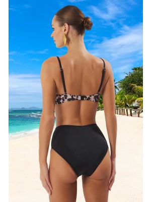 Tasarım Bikini Takımı Şık Detaylı Premium Kalite Esnek Kumaş Uv Korumalı Su Sporları Için