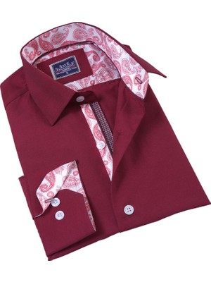 Su Yeşili Yaka ve Manşet Içi Lacivert Detaylı Oxford Slim Fit Erkek Gömlek