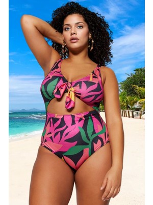 Konforlu Plus Size Mayo Tasarım Büyük Beden Şık Detaylı Rahat Kesim Battal Boy