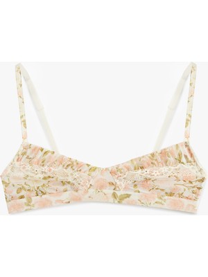 Koton Dantel Detaylı Desteksiz Çiçekli Tül Sütyen