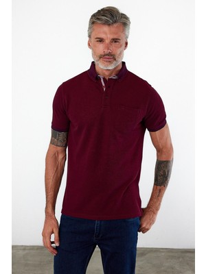 Erkek Basic Polo Yaka Kısa Kol Cepli Düz Yeşil Tişört