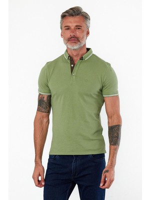 Erkek Dar Basic Polo Yaka Kısa Kol Düz Tarçın Tişört