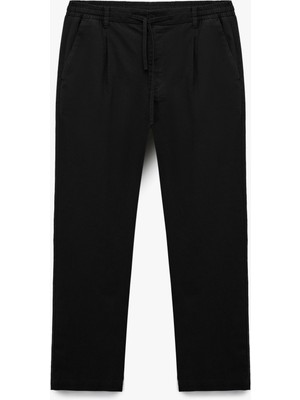 Koton Beli Bağcıklı Cep Detaylı Düğmeli Pileli Keten Pamuk Karışımlı Chino Pantolon