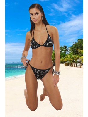 Tasarım Bikini Takımı Klora Dayanıklı Plaj ve Havuz Için Şık Detaylı Uv Korumalı