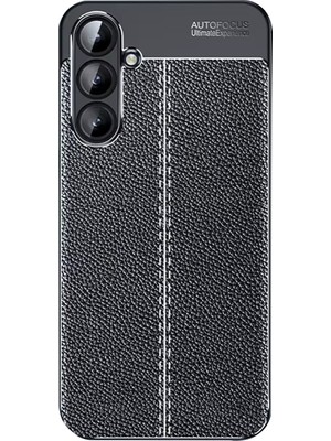 Microcase Samsung Galaxy A36 5g ile Uyumlu Leather Serisi Deri Efekt Silikon Kılıf - Siyah AL3337