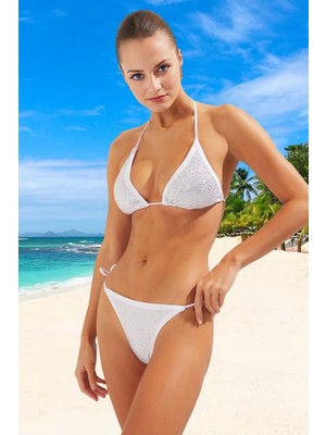 Tasarım Bikini Takımı Ergonomik Kesim Yüksek Konfor Esnek Kumaş Özel Uv Korumalı