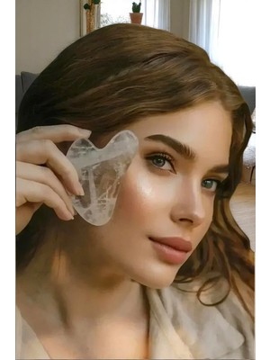 Pozitif Doğal Taş Kristal Kuvars Gua Sha Yüz Yogası, Masaj Taşı 313-2