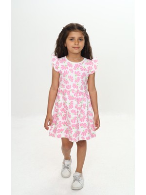 Toontoy Kız Çocuk Çiçek Baskılı Elbise