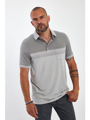 Erkek Polo Yaka Uzun Cepli Kısa Kol Basic Haki Tişört