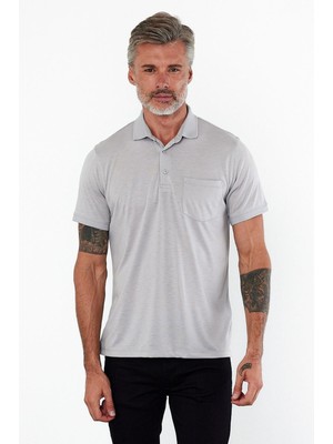 Erkek Polo Yaka Kısa Kol Cepli Tişört Safran