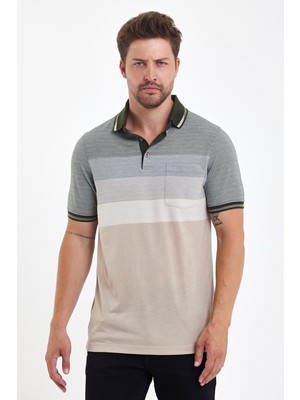 Erkek Uzun Polo Yaka Cepli Kısa Kol Lacivert Tişört