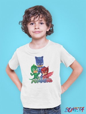 Bumeta Pijimaske Piji Maske Catboy Gekko Owlett All Karakter Characters Çocuk Tişört T-Shirt