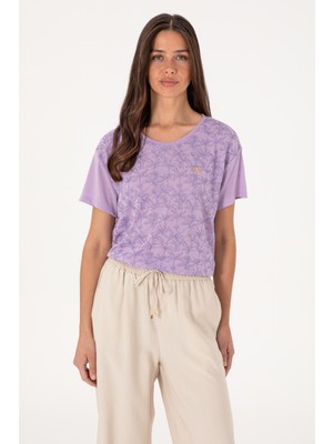 U.S. Polo Assn. Kadın Lila Bisiklet Yaka Tişört 50300772-VR034