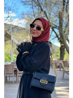 Lêvi D'or Siyah Deri Zincir Askılı Omuz Çantası